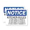 Signmission Kitchen Rules If You Spill It Wipe It If, 14 in W x Rectangle, Plastic OS-2PACK-NS-P-1014-L-13908 - alternate 1